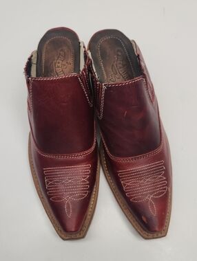 Freebird by Steven WENTWORTH Burgundy Leather Western Slip-On Boots SZ 5